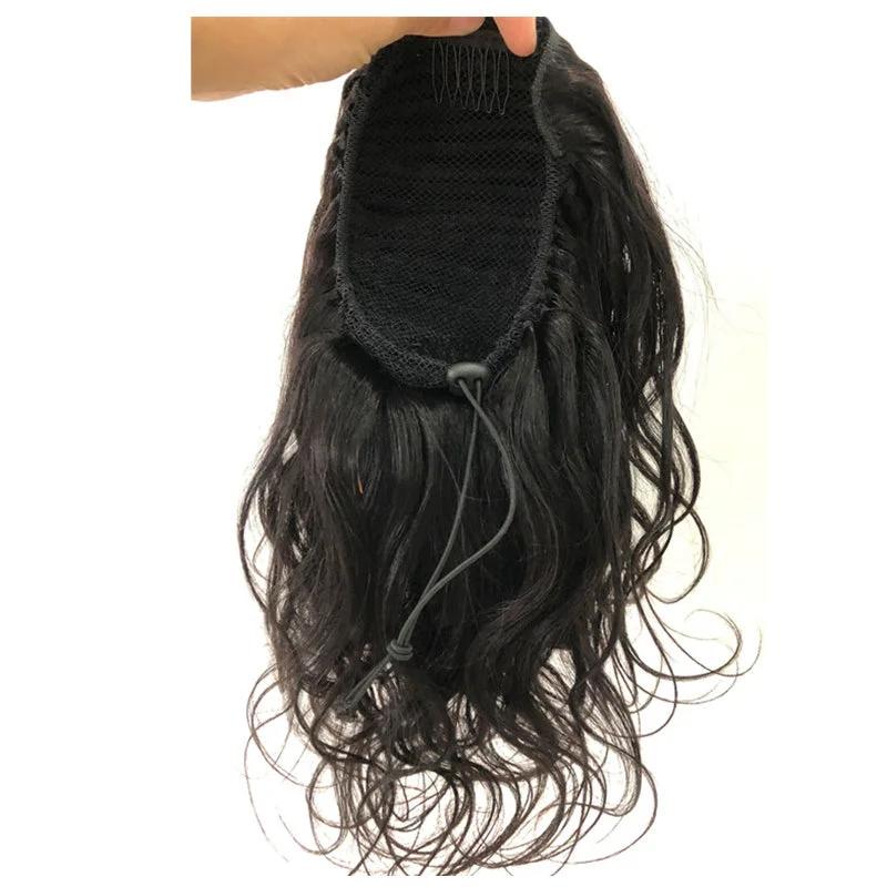 Black - colored ponytails for a classic and timeless appearanceCustomize Ponytail Hair Body Wavve