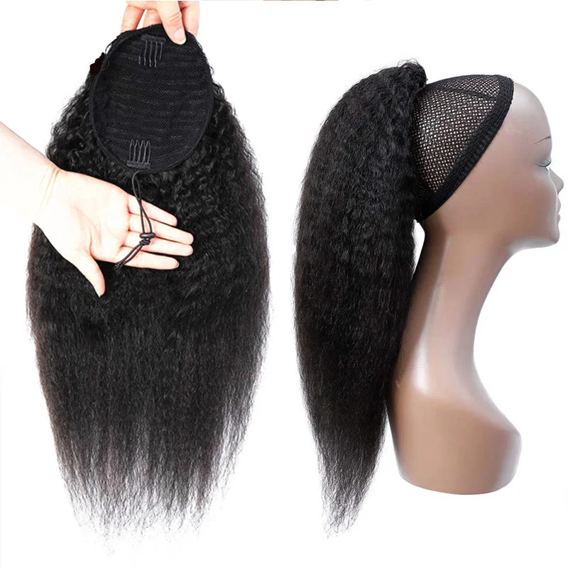 Ponytails with a natural - looking scalp for a more realistic appearanceCustomize Ponytail Hair Kinky Straight