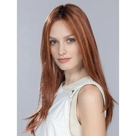 Long - length wig with a side - swept bang for a sophisticated lookFinesse Heat Friendly Topper by Ellen Wille