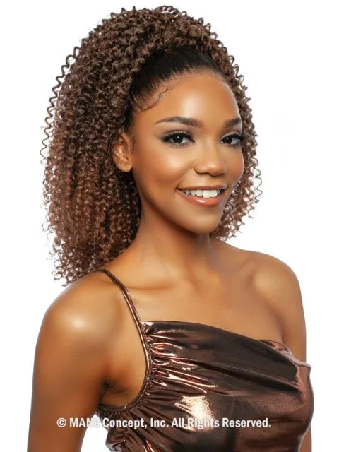 Ombre ponytails with a seamless color transition for a unique styleMane Concept Brown Sugar Wrap&Tie DrawString BS SPIRAL STRAW CURL WNT 18- BSWNT16