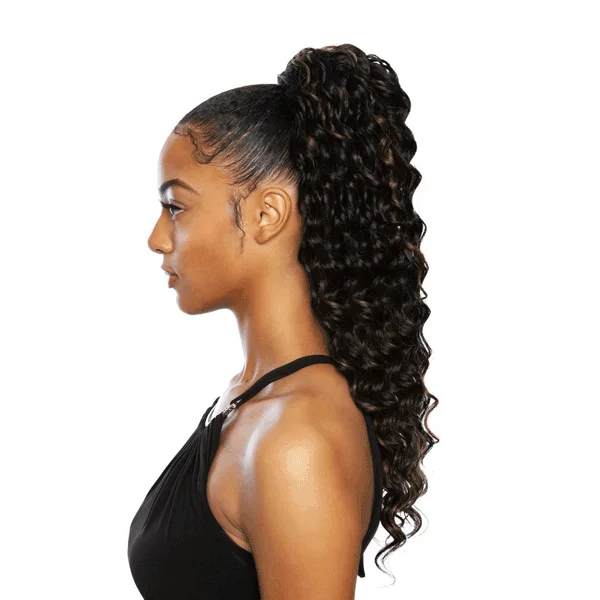 Curly ponytails with tight ringlets for a playful and feminine vibeMane Concept MBWNT02 - DEEP WAVE 24"