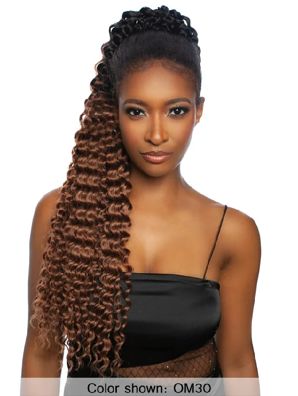 Clip - on ponytails for a quick and convenient hair changeMane Concept Mega Brazilian Crochet Ponytail Drawstring - DEEP TWIST 30 MBCP01