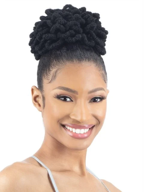 Ponytails made from recycled materials for an eco - friendly optionModel Model Drawstring Ponytail - LOC PETAL