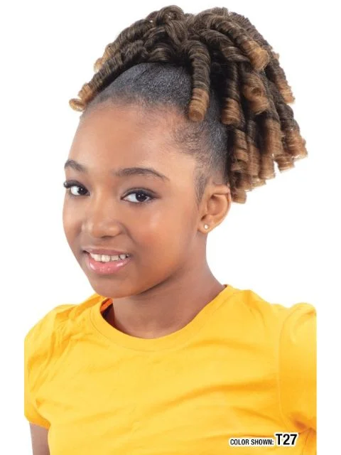 Human hair ponytails with a natural shine for a luxurious lookModel Model Glance Kids Ponytail - COCO CURL KID