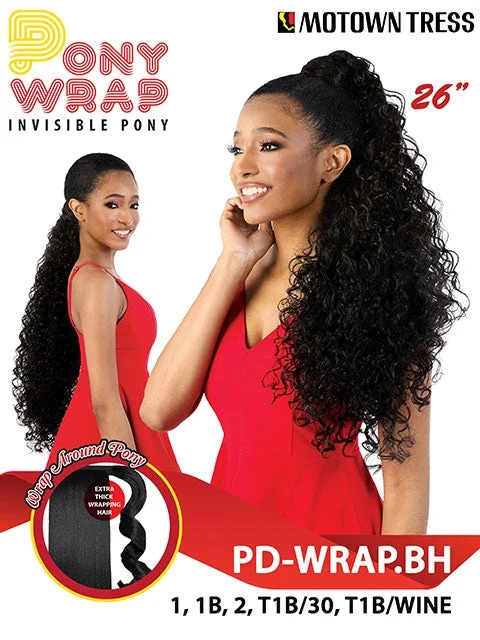 Low - profile ponytails for a sophisticated and understated styleMotown Tress Premium Synthetic Pony Wrap Ponytail - PD-WRAP.BH