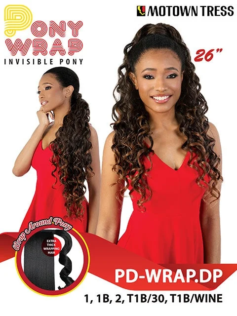 High - volume ponytails for a bold and glamorous appearanceMotown Tress Premium Synthetic Pony Wrap Ponytail - PD-WRAP.DP