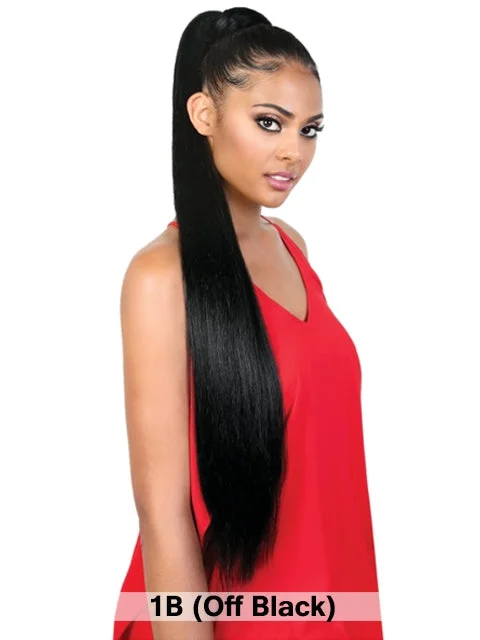 Ponytails with a side - swept bang for a flattering and stylish lookMotown Tress Premium Synthetic Ponytail - PD.WRAP 26