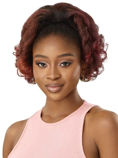 Synthetic ponytails with heat - resistant fibers for easy stylingOutre Pretty Quick-Pony Drawstring Ponytail - KINKY CURLY 12"