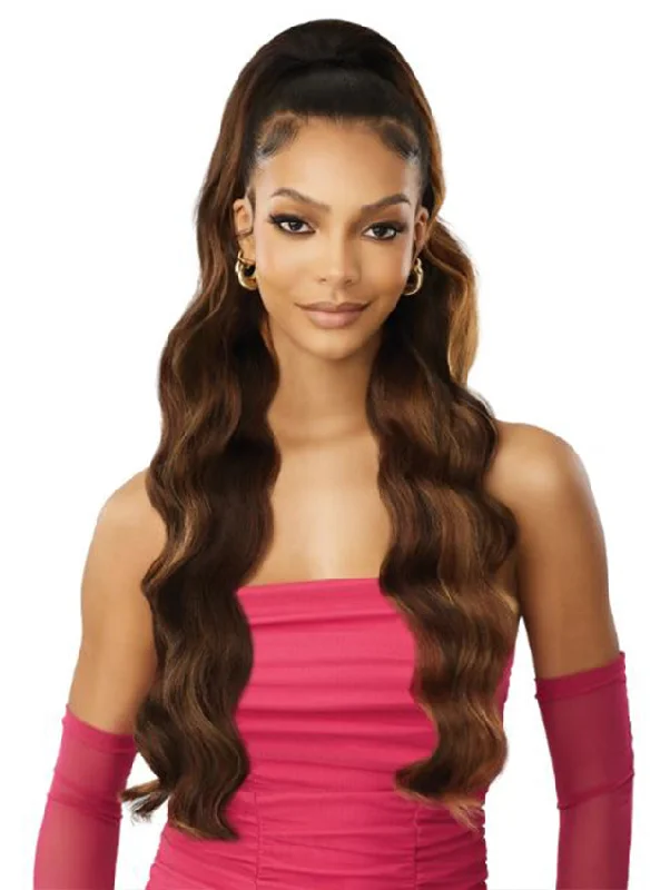 Straight ponytails with a sleek finish for a modern and polished lookOutre Pretty Quick-Pony Drawstring Ponytail - LYLA