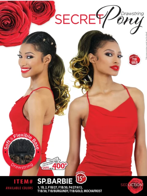 Ponytails for a formal event with a touch of sparkle or beadsSeduction Secret Pony Drawstring - SP.BARBIE