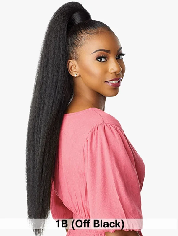 Synthetic ponytails with heat - resistant fibers for easy stylingSensationnel Instant Pony Wrap Ponytail - KINKY STRAIGHT 30