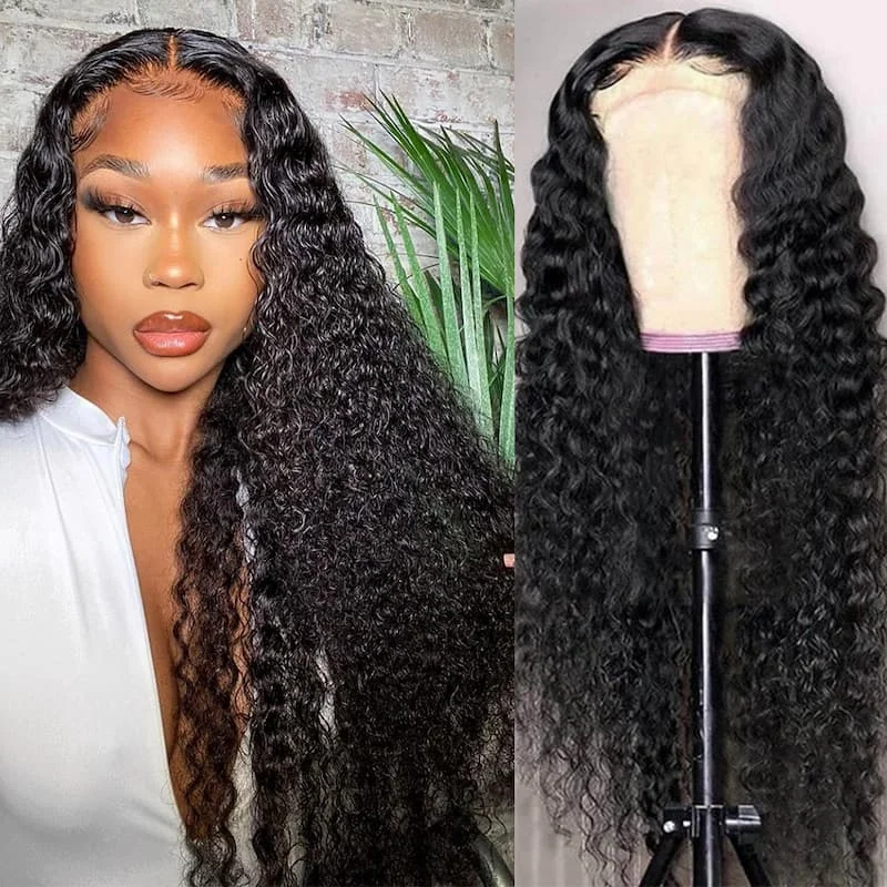 Virgin - human - hair wavy wig for the highest qualityUndetectable Transparent 13X6 Lace Front Wigs Deep Wave /Loose Wave Curly Wigs Black Wigs