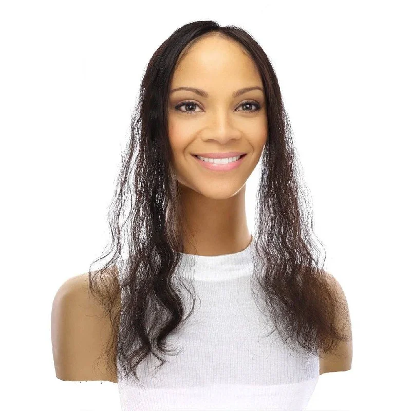 Short wig with a wavy texture for a beachy and relaxed look14" iBandGrip Soft Black Wavy