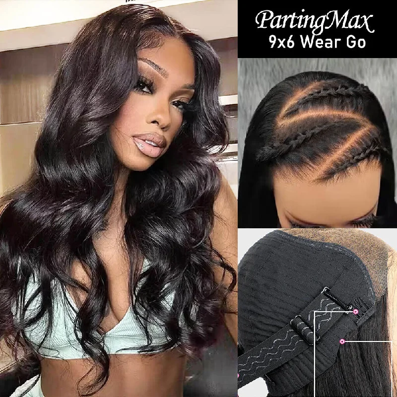 Wavy wig with a middle - part for a classic and elegant style9x6 PartingMax HD Skin Melt Lace Wear Go Glueless Pre-cut Human Hair Lace Wig | Body Wave