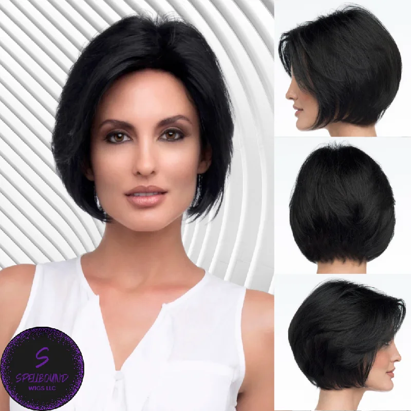 Short wig with auburn highlights for a warm and rich colorAbbey - EnvyHair Collection