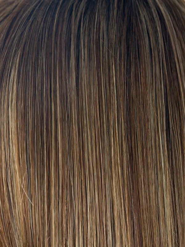 Iced Mocha R | Rooted Dark with Medium Brown blended with Light Blonde highlights