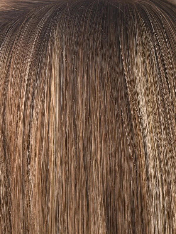 Maple Sugar R | Rooted Dark with Light Honey Brown base with Strawberry Blonde highlights