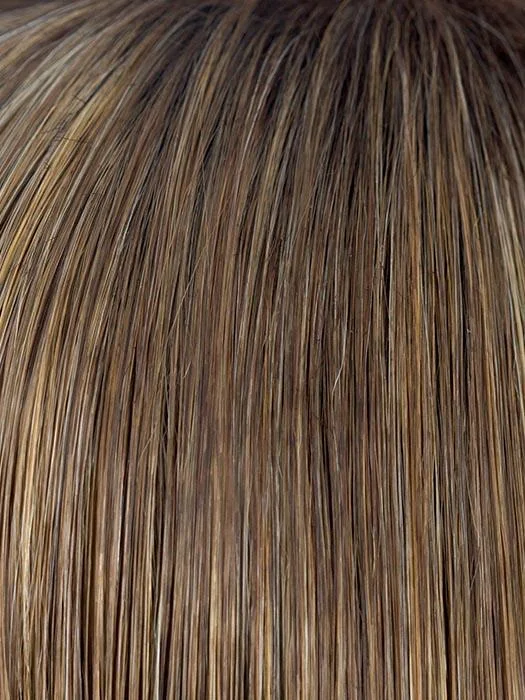 MOCHACCINO-R | Light golden brown with light gold blonde highlights with Dark Brown Roots