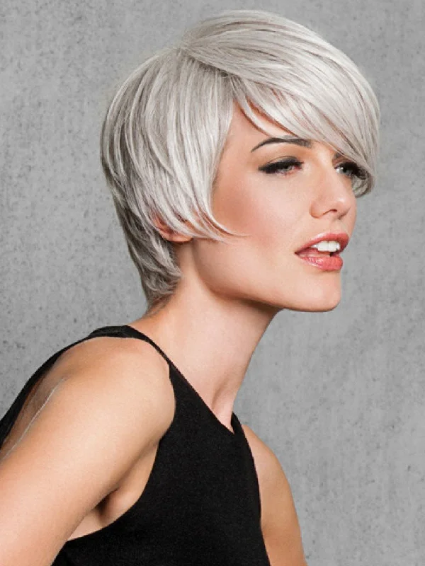 Short wig with a side - swept bang for a sophisticated and flattering styleAngled Cut | Heat Friendly Wig by Hairdo