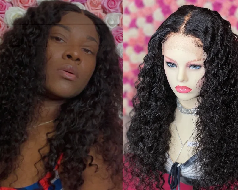 Curly wig with a pre - bleached knot for a natural - looking scalpBerry - Curly Glueless Lace Wig