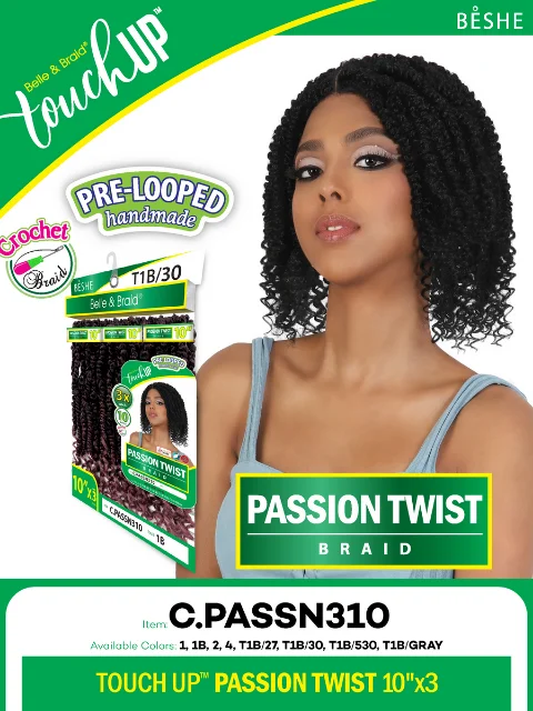 Bohemian - Style Braid & Plait Hair Extensions with Beads for a Trendy LookBeshe Belle & Braid Touch Up 3X PASSION TWIST Crochet Braid 10 (C.PASSN310)