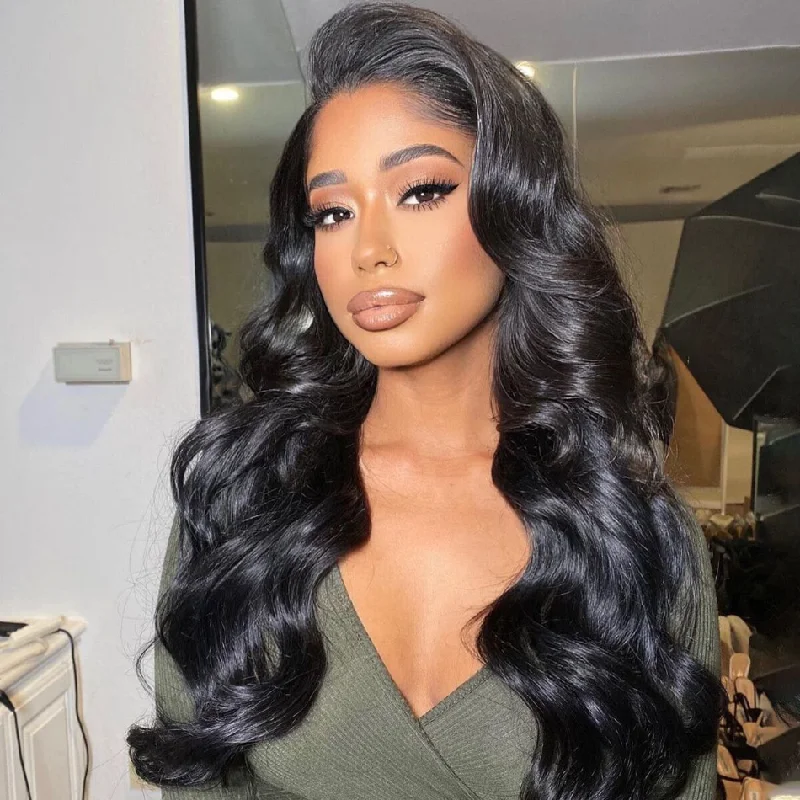 Synthetic wavy wig with a heat - friendly formulaBody Wave 13x4 Full Frontal HD Lace Wigs Pre-bleached Knots Glueless Wig | Real HD Wig