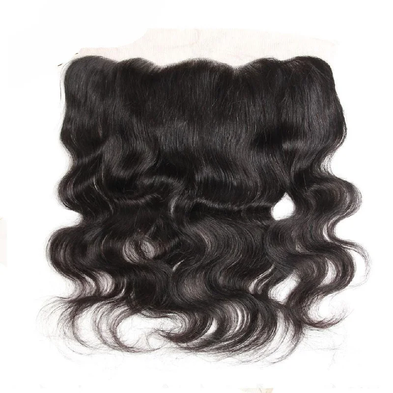 Wavy wig with a middle - part for a classic and elegant styleKlaiyi Body Wave Lace Frontal Closure Deals, 13*4 Ear to Ear, Free Part, 100% Virgin Human Hair