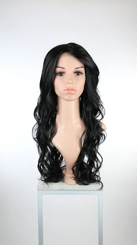 Wavy wig with a silk - base cap for a comfortable and smooth feelCala Midnight Black - Hard Front Wig