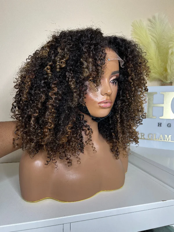 Adjustable - cap curly wig for a comfortable fitRaw Elite Kinky Curly 5x5 CLOSURE WIG 20”