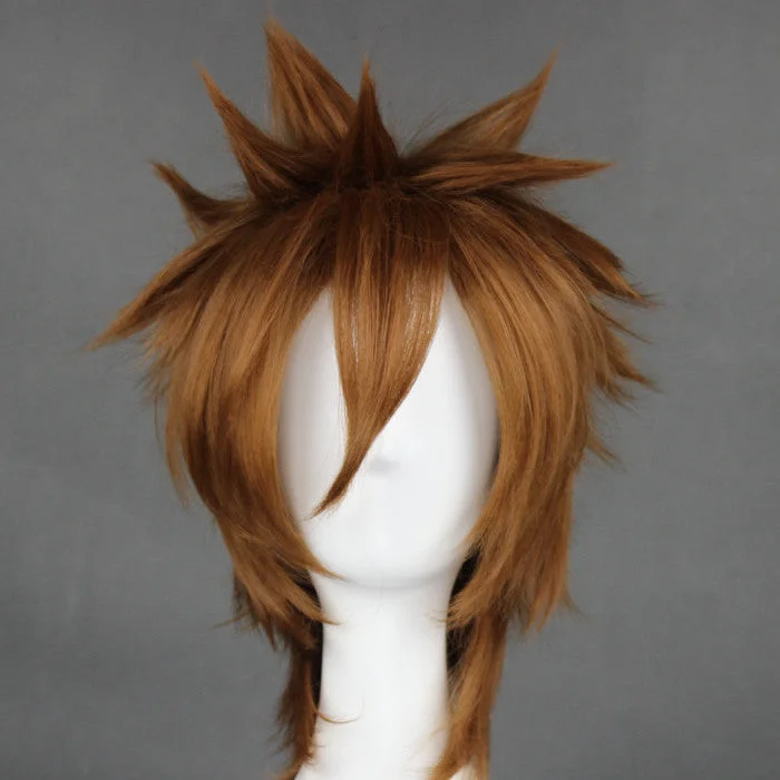 Curly wig in a platinum - blonde color for a bold and trendy lookCosplay Wig - Katekyo Hitman Reborn - Sawada Tsunayoshi