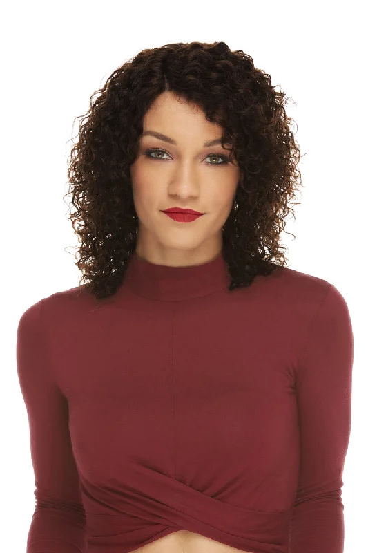 Curly wig with a natural - looking root for a more realistic lookKenna <br>Remy Human Hair Lace Front Wig