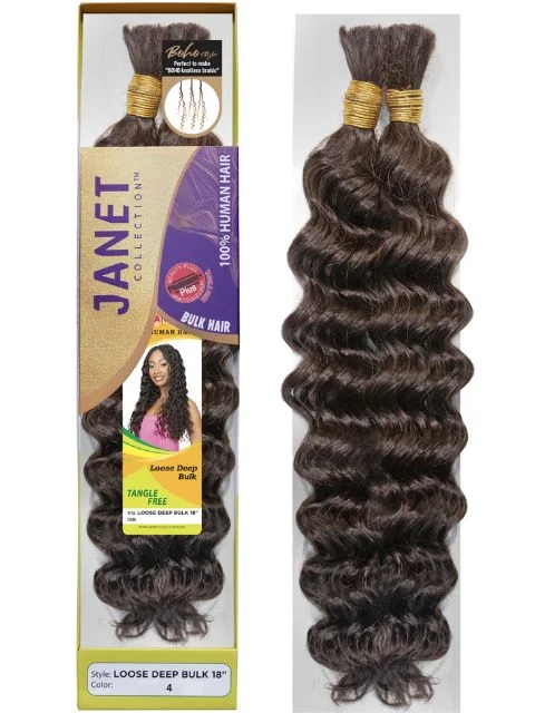 Braid & Plait Hair Extensions with a Straight End for a Sleek AppearanceJanet Collection 100% Human Hair LOOSE NEW DEEP Bulk 18"