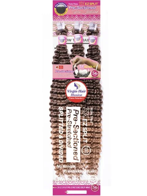 Fishtail Braid & Plait Hair Extensions with a Side - Part for a Flattering StyleJanet Collection Nala Tress 3X EZ SPLIT Pre-Stretched DEEP Wave Braid 56" (3pcs)