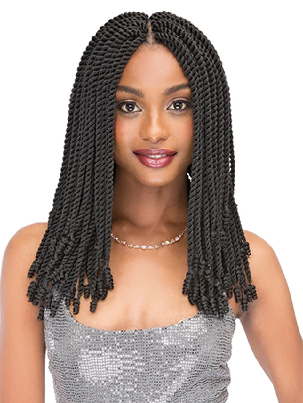 Fishtail Braid & Plait Hair Extensions with a Side - Part for a Flattering StyleJanet Collection 3X SENEGAL CURLY FINISH 18" Crochet Braid (24strands)