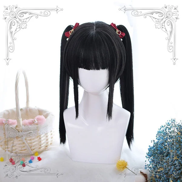 Lace - front short wig for a seamless and realistic hairlineJapanese Lolita ponytail wig yv42240