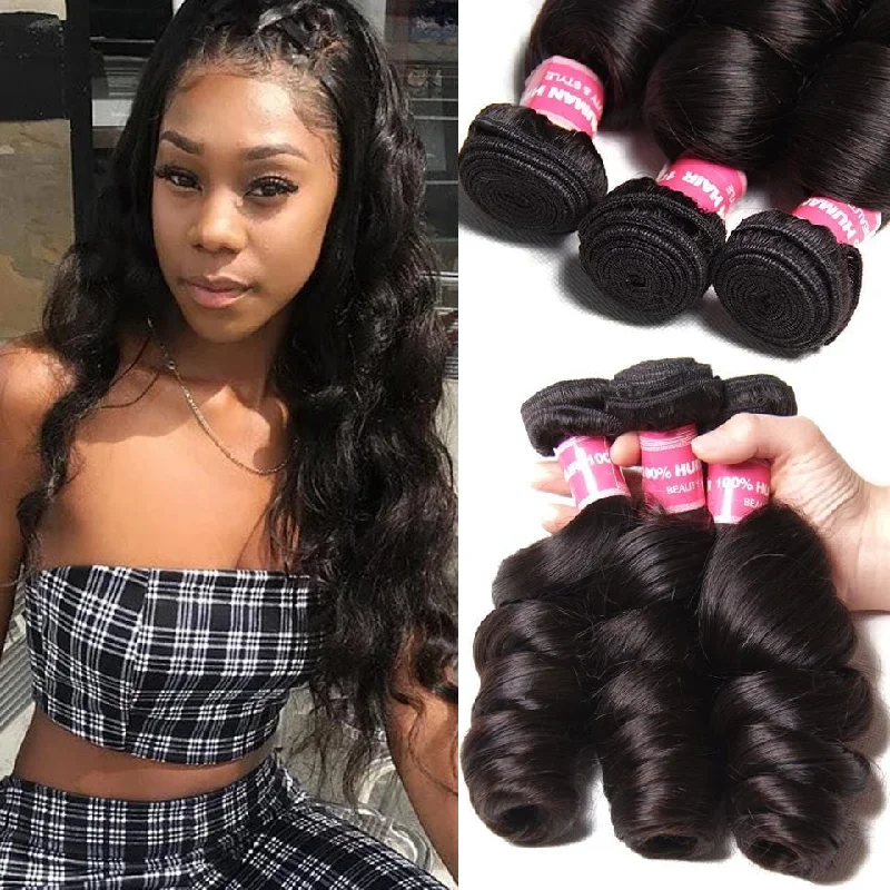 Virgin - human - hair wavy wig for the highest qualityMalaysian Loose Wave 3 Bundles, Virgin Malaysian Human Hair On Sale-Klaiyi Hair