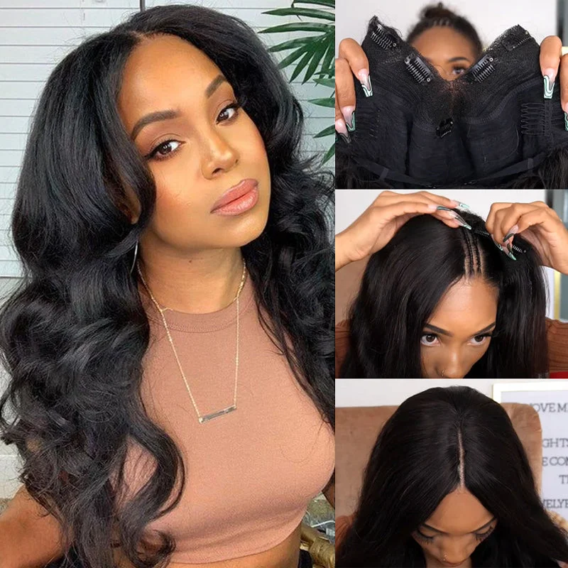 Long - length wavy wig with loose waves for a glamorous lookKlaiyi I Part Wig Body Wave No Leave Out Beginner Friendly Natural Density V Part Wigs