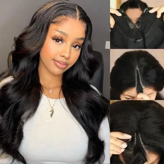 Synthetic wavy wig with a heat - friendly formulaKlaiyi Air Wig Body Wave Vpart Wigs No Leave Out Natural Scalp Adjustable And Breathable Protective Wigs