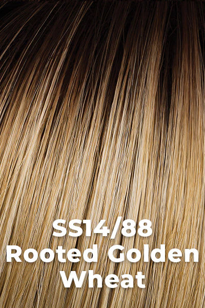 14/88SS | Rooted Golden Wheat | Medium Blonde streaked with pale gold highlights and a darker root