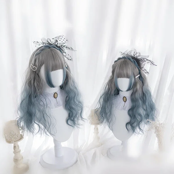 Curly wig with a pre - plucked hairline for a more natural lookLolita cute gradient wig yv42134