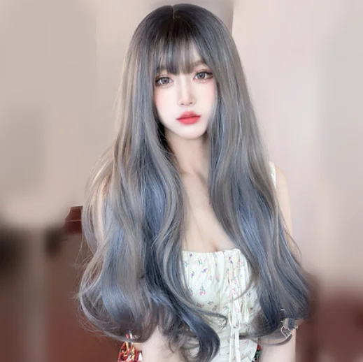 Curly wig with a pre - plucked hairline for a more natural lookLolita highlighting long curly wig yv30219