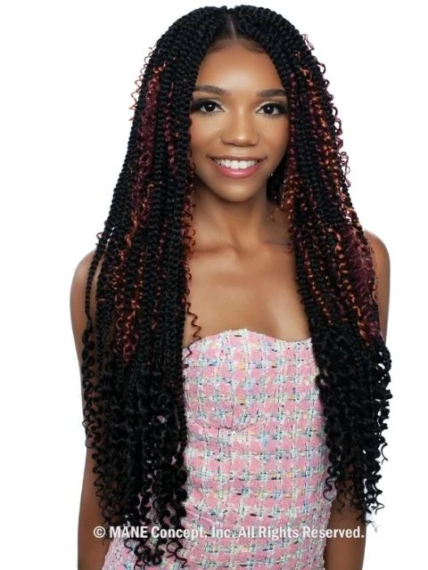 Braid & Plait Hair Extensions with a Curly End for a Playful VibeMane Concept Afri Naptural 3X BOHO BOX BRAID 24" BOX317