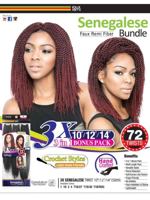 Braid & Plait Hair Extensions for a Formal Evening Event with a Sophisticated StyleMane Concept Faux Remi 3X SENEGALESE TWIST 10"12"14" Braid SB09 * FINAL SALE