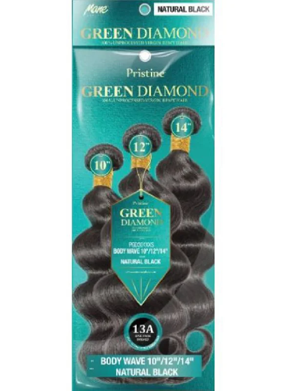 Clip - in Braid & Plait Hair Extensions for a Temporary and Convenient OptionMane Concept Pristine Green Diamond 100% Human Hair - (PGD301XXS-XXL) BODY WAVE"