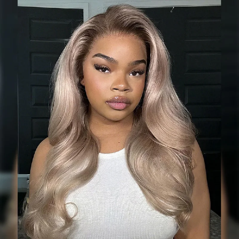 Wavy wig with a natural - looking root for a more realistic lookOmbre Ash Blonde 13x4 | 13x6 Human Hair Lace Front Wig