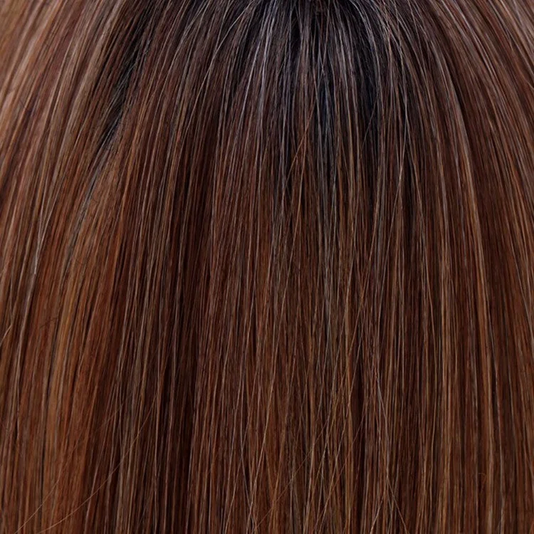 Mocha with Cream | 2R/613/30/6 | A rich darkest brown root with a blend of dark chocolate brown and cinnamon, along with milk chocolate, cool blonde and light blonde highlights