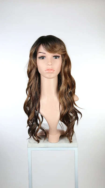 Long - length wavy wig with loose waves for a glamorous lookFantasia Shadow Brown - Fashion Wig