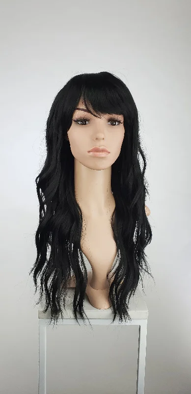 Virgin - human - hair wavy wig for the highest qualityOphelia Midnight Black - Fashion Wig