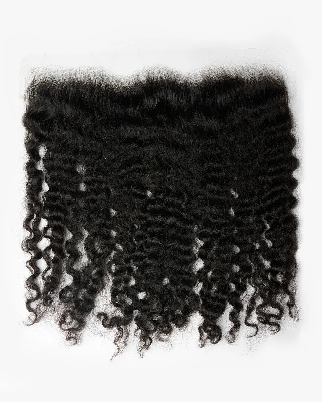 Synthetic curly wig with a tight - curl pattern for a natural lookRaw Curly HD Frontal