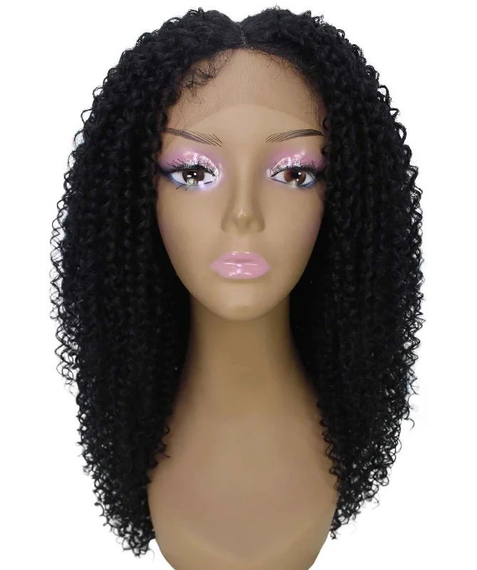 Curly wig with a pre - plucked hairline for a more natural lookSerenity